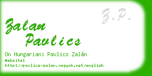 zalan pavlics business card